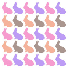 COLORFUL SPRING BUNNIES DESIGN PATTERN TEXTURE