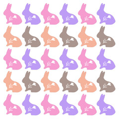 COLORFUL SPRING BUNNIES PATTERN TEXTURE BACKGROUND VECTOR
