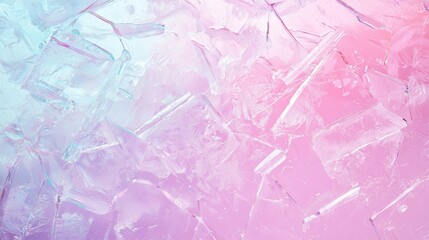 Obraz premium Abstract iridescent ice texture with blue and pink gradient