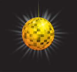 Disco mirror ball, vector image