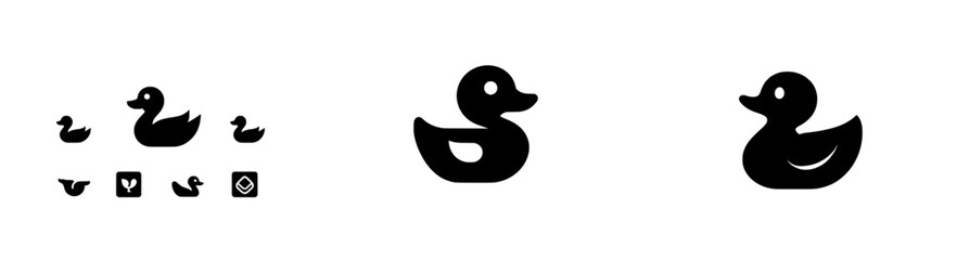 A flat icon of a rubber duck / ducky bath toy for use in apps and websites