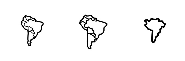 Brazil map icon. Modern outline of Brazil map for web design, isolated on white background