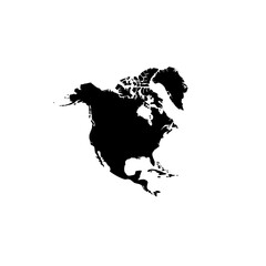 A contemporary depiction of North America, complete with country borders