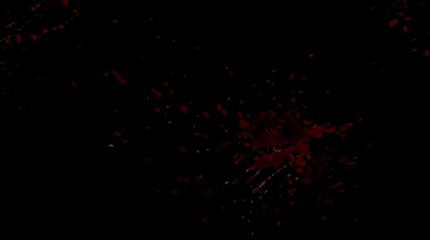 Dark Blood Splatter Overlay 4K Scary Effect Video Black Background Screen Overlay