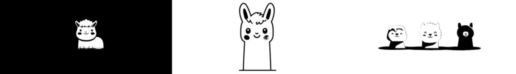 An unbroken line creating a modern style illustration of an alpaca