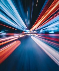 Vibrant Motion Blur Abstract with Colorful Speed Effect