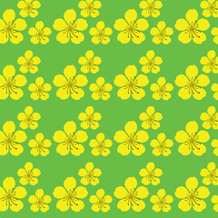 yellow flowers seamless pattern