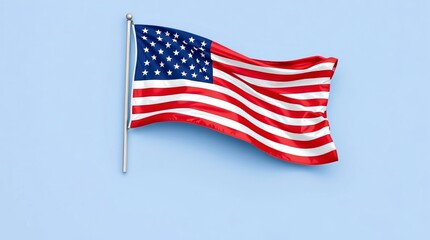 Fototapeta premium American flag with wavy fabric texture