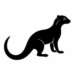  silhouette vector illustration of Mongooseisolated on white background