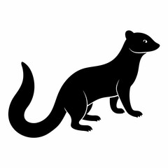  silhouette vector illustration of Mongooseisolated on white background