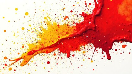 Red and Yellow Abstract Splatter Art
