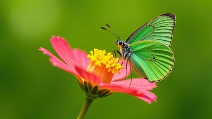 Fototapeta premium Green Hairstreak Butterfly on Dogwood Bloom - AI Photo