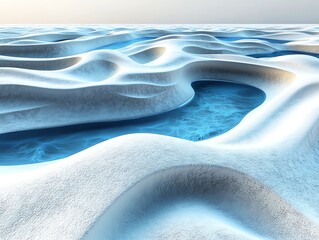 Deep ocean waves, dramatic depths and surface motion, 3D illustration