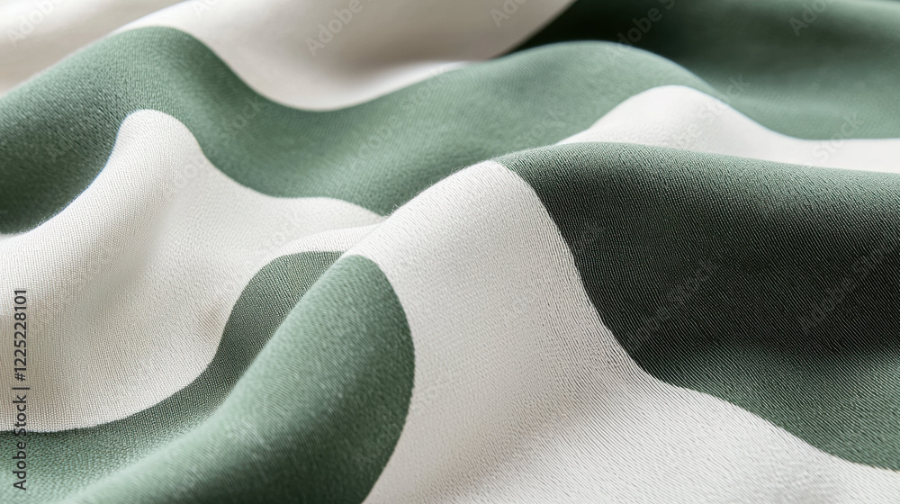 Aufkleber Soft fabric with green and white wavy patterns, ideal for design projects