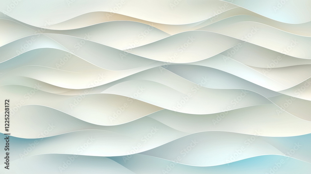 Aufkleber Soft waves of light colors create serene and calming background. Ideal for design projects