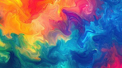 Fototapeta premium Colorful Abstract Swirls of Paint Creating Vibrant Fluid Art