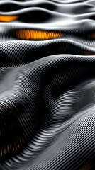 Ocean ripples, minimalistic waves with reflective highlights, 3D illustration
