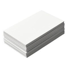 Bulk blank business cards stacked neatly on table in bright office environment for printing