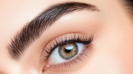 Fototapeta premium Captivating Closeup of Beautiful Woman s Flawless Makeup and Elegant Facial Features