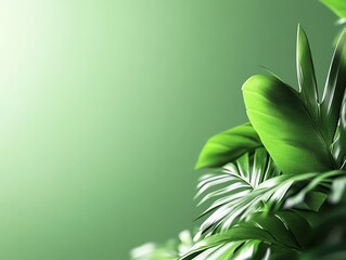 Fototapeta premium Summer jungle, bright sunlight and bold greenery, 3D illustration