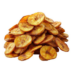 Deliciously crunchy plantain chips home kitchen food photography bright lighting snack concept