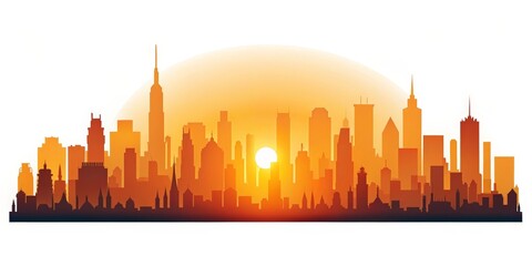 Obraz premium Cityscape Sunrise Silhouette