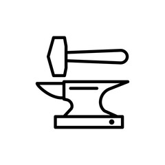 blacksmith icon Flat vector set outline