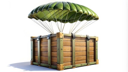 Crate with Parachute Descent
