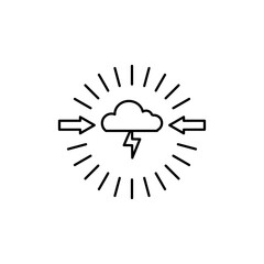 Conflict icon Flat vector set outline