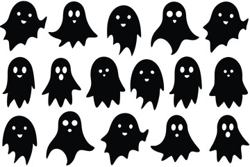 halloween ghost silhouette of a isolated on a white background