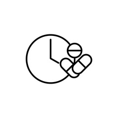 Dose time icon Flat vector set outline