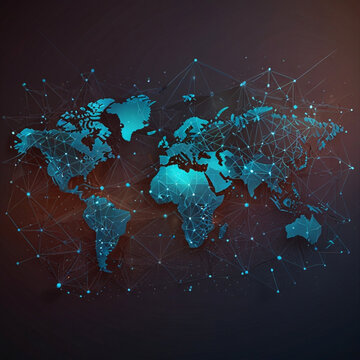 Fototapeta world map and globe