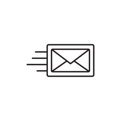 Express mail icon Flat vector set outline