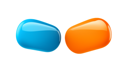 Abstract Colorful Capsules Design Element for Modern Branding isolated on transparent background