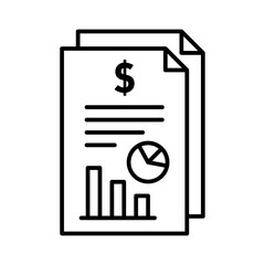 Financial Statement icon Flat vector set outline