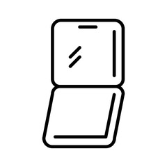 Foldable screen phone icon Flat vector set outline