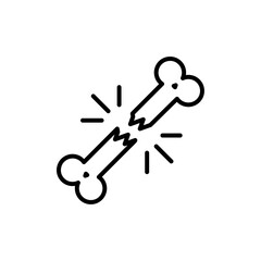 Fracture icon Flat vector set outline