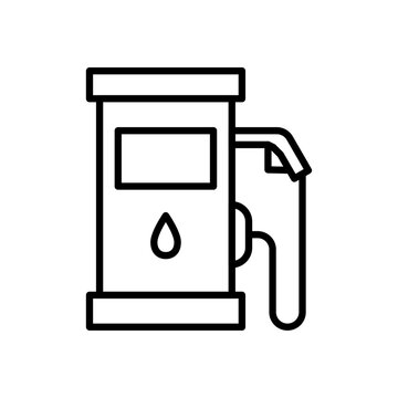 recommend clip art: gas station Icon Flat vector set outline