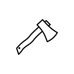 Hatchet icon Flat vector set outline