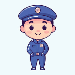 A cartoon of a police officer vector illustration 