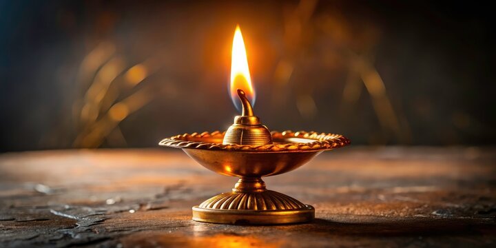 Traditional Samai Diya brass oil lamp: perfect for Hindu rituals, home altars, Diwali festivities, and adding spiritual ambiance.