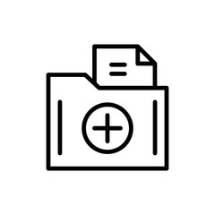 Obraz premium Medical history folder icon Flat vector set outline