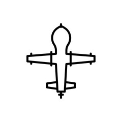 military drone icon Flat vector set outline