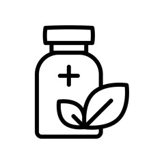 Modern alternative medicine icon Flat vector set outline