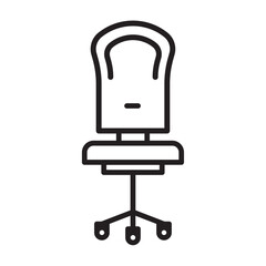 Office chair icon Flat vector set outline