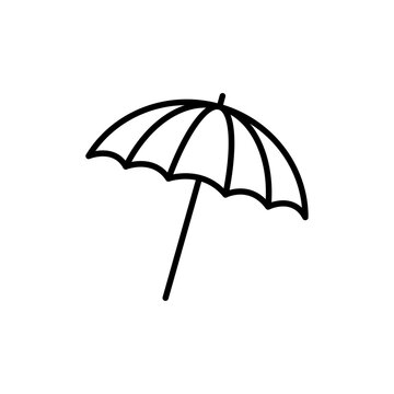 parasol icon Flat vector set outline