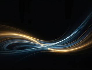Elegant Gold and Blue Wave Streaks