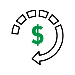 Repayment icon Flat vector set outline