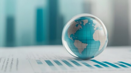 Transparent Glass Globe Resting on Analytical Research Document