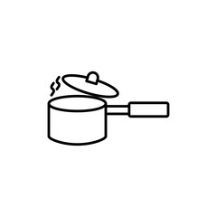 sauce pan icon Flat vector set outline